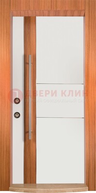 Белая входная дверь c МДФ панелью ЧД-09 в частный дом в Одинцово