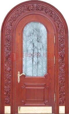 Толстая металлическая арочная дверь со стеклом ДА-20 в Одинцово