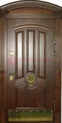 Хорошая стальная арочная дверь с декоративным элементом ДА-23 в Одинцово