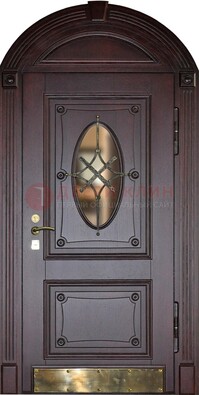Арочная металлическая дверь с виноритом ДА-38 в Одинцово