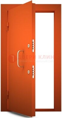 Оранжевая стальная бронированная дверь с нитроэмалью ДБ-2 в Одинцово