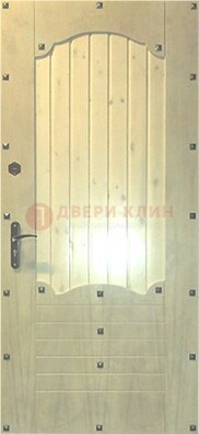 Белая железная дверь с евровагонкой ДЕ-9 в Одинцово