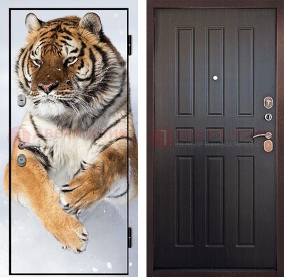 Металлическая дверь с фотопечатью тигра ДФ-1 в Одинцово