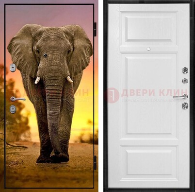 Металлическая дверь с фотопечатью слона ДФ-30 в Одинцово
