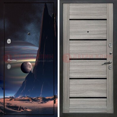 Стальная дверь с фотопечатью космоса ДФ-49 в Одинцово