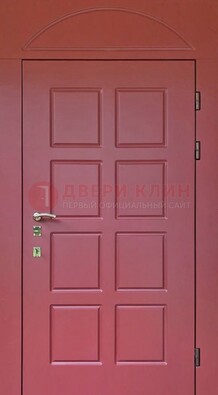 Красная стальная дверь с верхней фрамугой ДФГ-13 в Одинцово