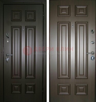 Темная металлическая дверь с МДФ ДМ-136 в квартиру в Одинцово