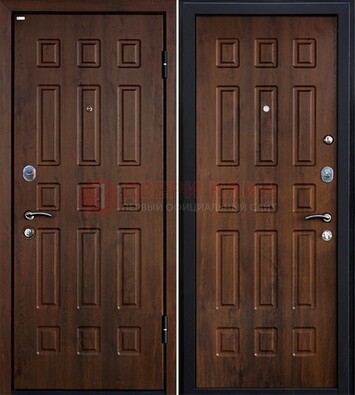 Коричневая металлическая дверь с МДФ ДМ-156 для квартиры в Одинцово