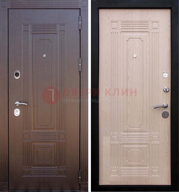 Коричневая входная дверь с МДФ ДМ-173 для кирпичного дома в Одинцово