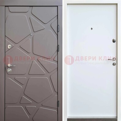 Серая входная дверь с филенчатой МДФ ДМ-216 в Одинцово