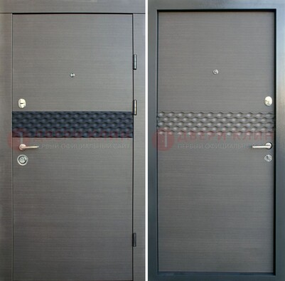Темно-серая стальная дверь с МДФ ДМ-218 в Долгопрудном