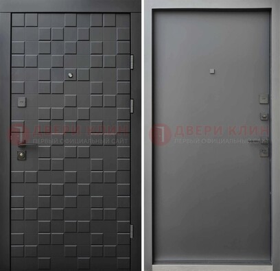 Темная стальная филенчатая дверь с МДФ ДМ-221 в Красногорске