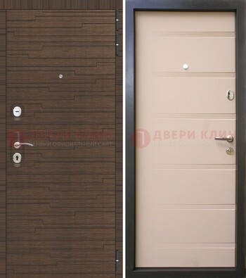 Коричневая  железная дверь c фрезерованной МДФ ДМ-248 в Одинцово