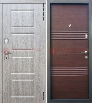 Серая филенчатая входная дверь МДФДМ-252 в Одинцово