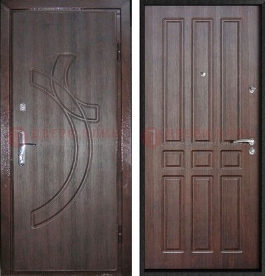 Коричневая железная дверь с МДФ и узором ДМ-345 в Костроме