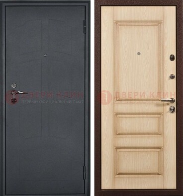 Черная металлическая дверь с МДФ ДМ-348 в Краснодаре