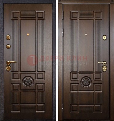 Квартирная коричневая железная дверь с МДФ ДМ-45 в Одинцово