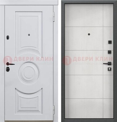 Белая железная дверь с МДФ в квартиру ДМ-463 в Одинцово