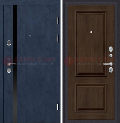 Синяя входная дверь МДФ с обеих сторон ДМ-473 в Одинцово