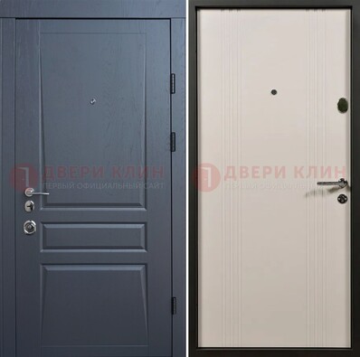 Темно-серая стальная дверь с МДФ хайтек ДМ-481 в Одинцово