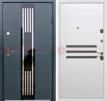Темная квартирная дверь с разными МДФ ДМ-504 в Одинцово