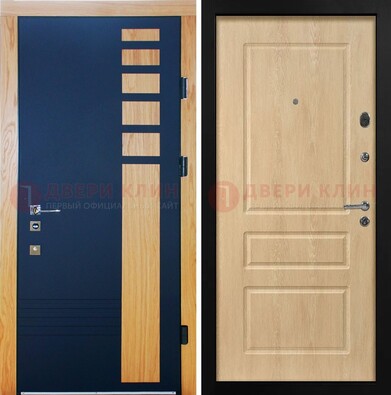 Двухцветная железная дверь с МДФ в квартиру ДМ-511 в Одинцово