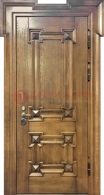 Филенчатая железная дверь с массивом дуба ДМД-56 в Одинцово