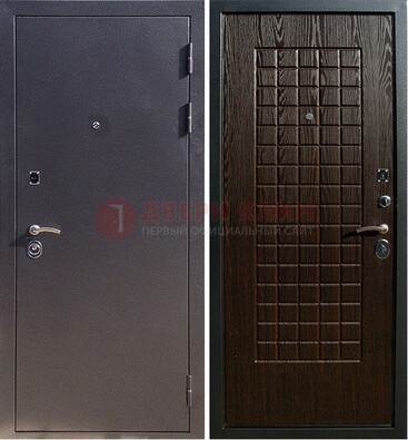 Серая металлическая дверь с порошковым напылением ДП-153 в Волгограде