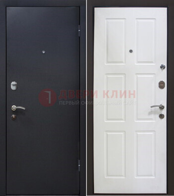 Черная металлическая дверь с порошковым покрытием ДП-193 в Одинцово