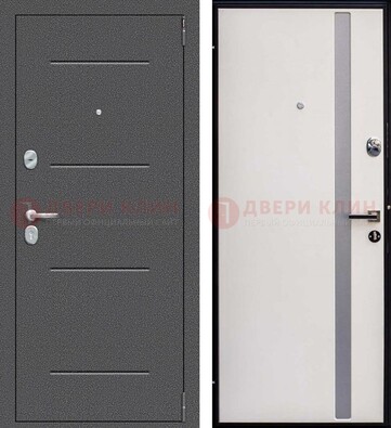 Железная дверь с порошковым напылением и белой МДФ ДП-212 в Одинцово