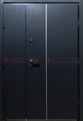 Темная металлическая дверь с порошковым покрытием ДП-220 в Одинцово