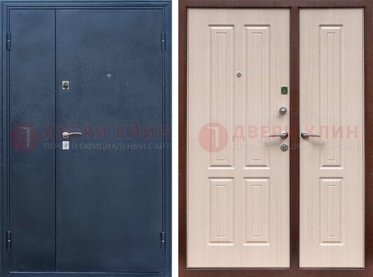 Двустворчатая стальная дверь с порошковым напылением и МДФ ДП-239 в Одинцово