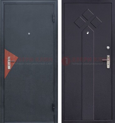 Черная входная дверь с порошковым напылением и узором внутри ДП-241 в Одинцово