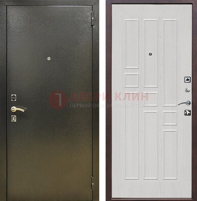 Входная дверь Темное серебро с порошковой отделкой и терморазрывом МДФ ДП-282 в Одинцово