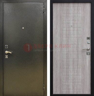 Железная темная дверь с порошковым покрытием и филенчатой МДФ ДП-297 в Одинцово