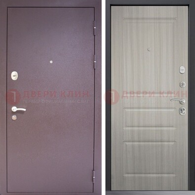 Темная стальная дверь с порошковым окрасом и МДФ ДП-310 в Одинцово