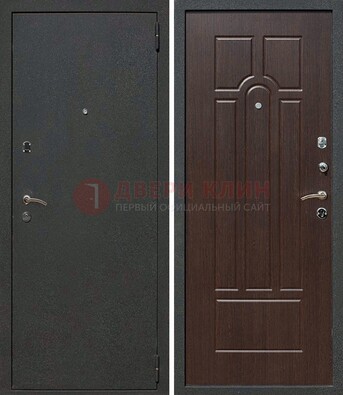 Черная металлическая дверь с порошковым окрасом ДП-47 в Одинцово