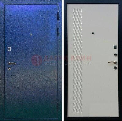 Синяя железная дверь с порошковым напылением ДП-49 в Одинцово