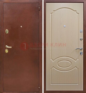 Коричневая металлическая дверь с порошковым окрасом ДП-76 в Одинцово