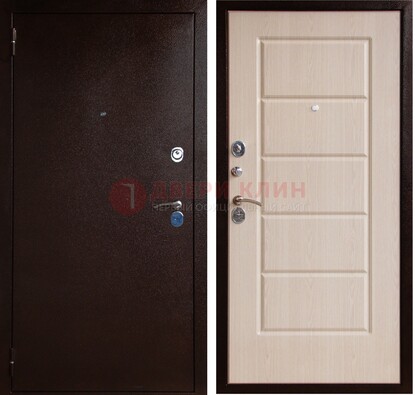 Коричневая металлическая дверь с порошковым окрасом ДП-92 в Одинцово
