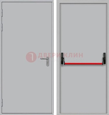 Белая металлическая противопожарная дверь с длинной ручкой ДПП-14 в Одинцово