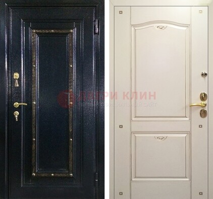 Парадная дверь с золотистым декором ДПР-3 в квартиру в Одинцово