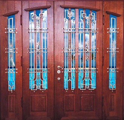Парадная дверь со вставками из стекла ДПР-55 с шумоизоляцией в Одинцово