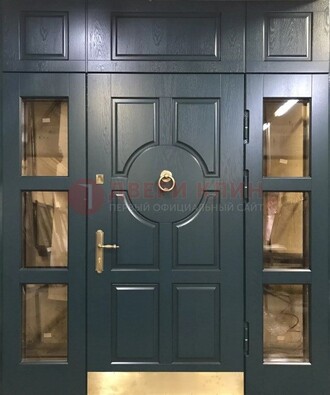 Стальная парадная дверь ДПР-64 со стеклопакетом в Одинцово