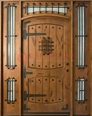 Парадная дверь с коваными элементами ДПР-68 в коттедж в Одинцово