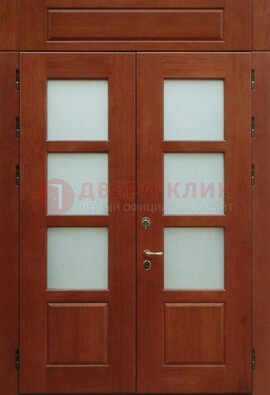 Металлическая парадная дверь со стеклом ДПР-69 для загородного дома в Орле
