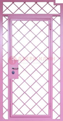 Розовая металлическая решетчатая дверь ДР-15 в Одинцово
