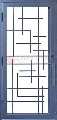 Современная железная решетчатая дверь синяя ДР-31 в Одинцово