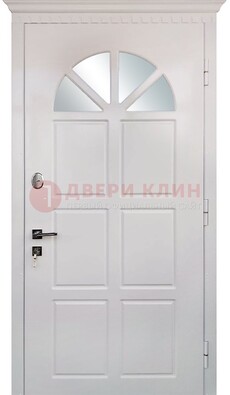 Светлая железная дверь со стеклом ДС-29 в Одинцово