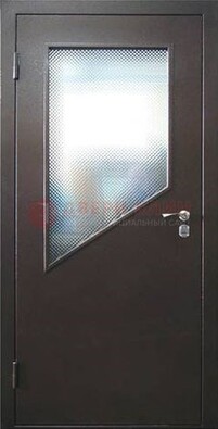 Стальная дверь со стеклом ДС-5 в кирпичный коттедж в Одинцово